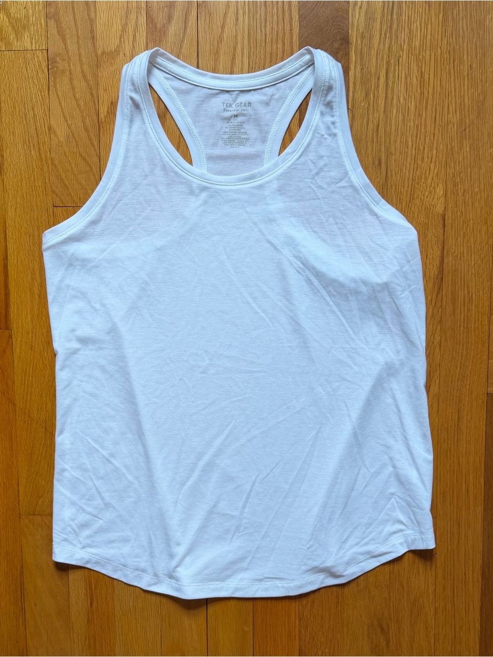 tek gear White Racerback Athletic Tank